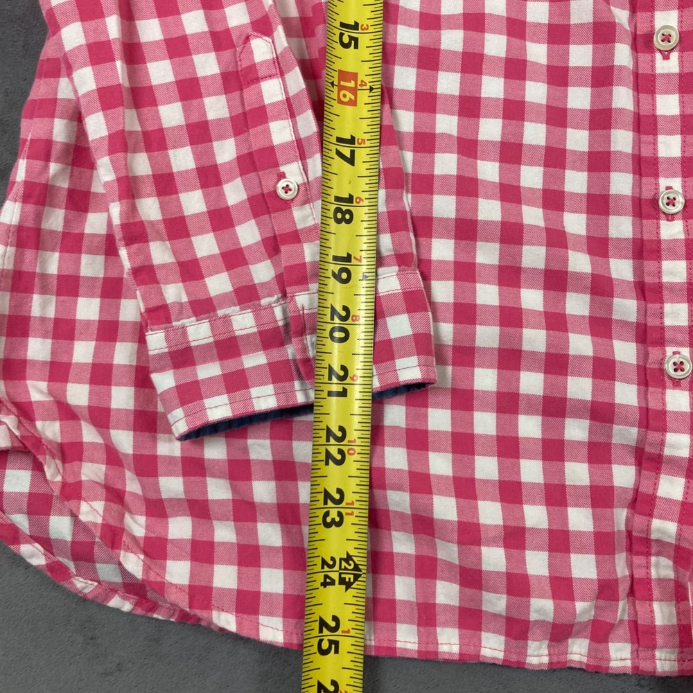 Talbots Petites Pink White Gingham Cotton Button Down Shirt XL Petites - Picture 6 of 7
